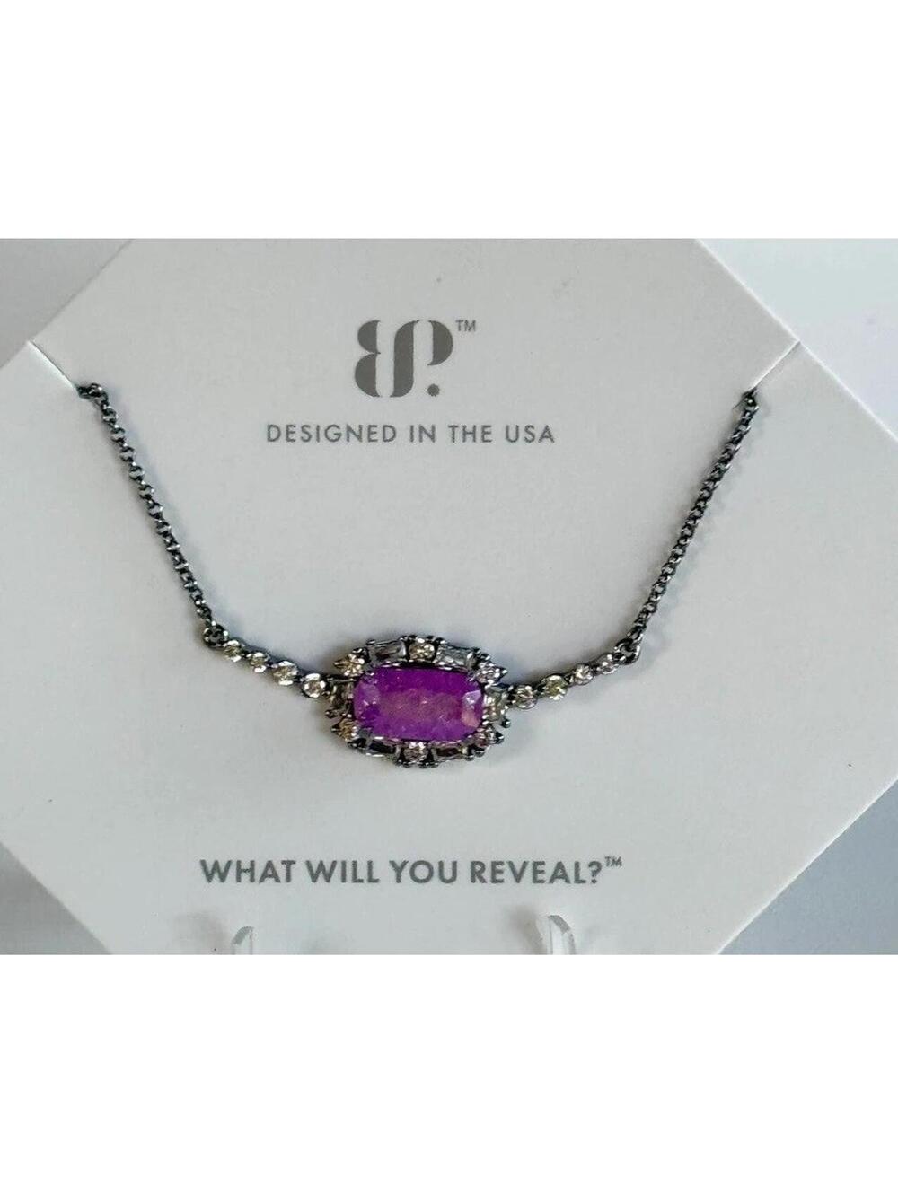 Bomb Party Necklace “ Jewel Of The Dawn” Lavender Ice Crystal on Hematite